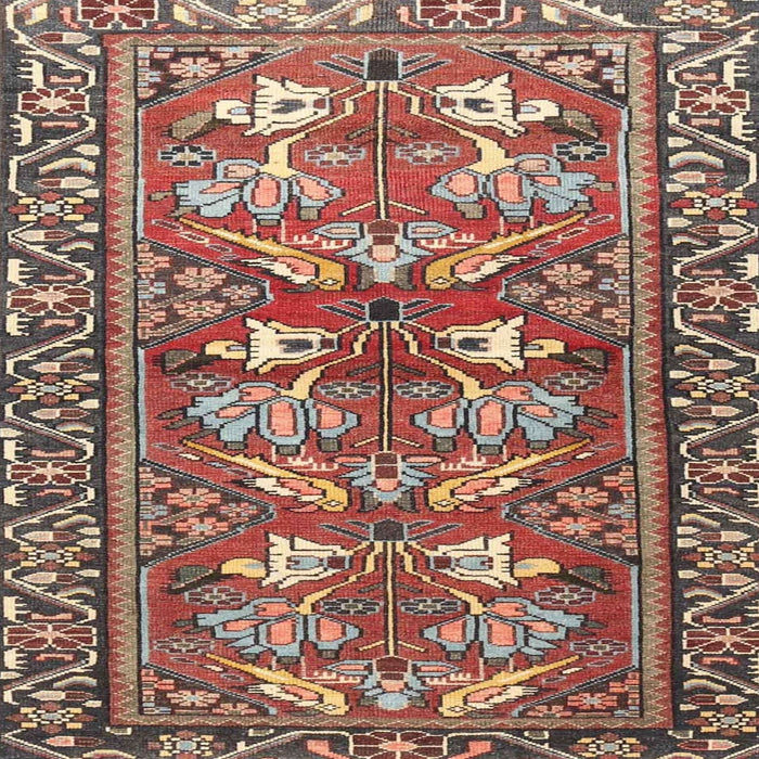 Square Traditional Brown Red Persian Rug, tr4572