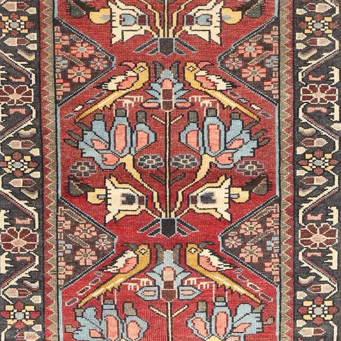 Machine Washable Traditional Brown Red Rug, wshtr4572