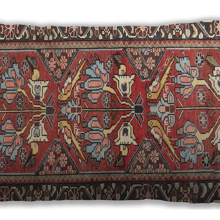 Traditional Classic Rectangular Brown Red Lumbar Throw Pillow, 13 inch by 19 inch, lbtr4572