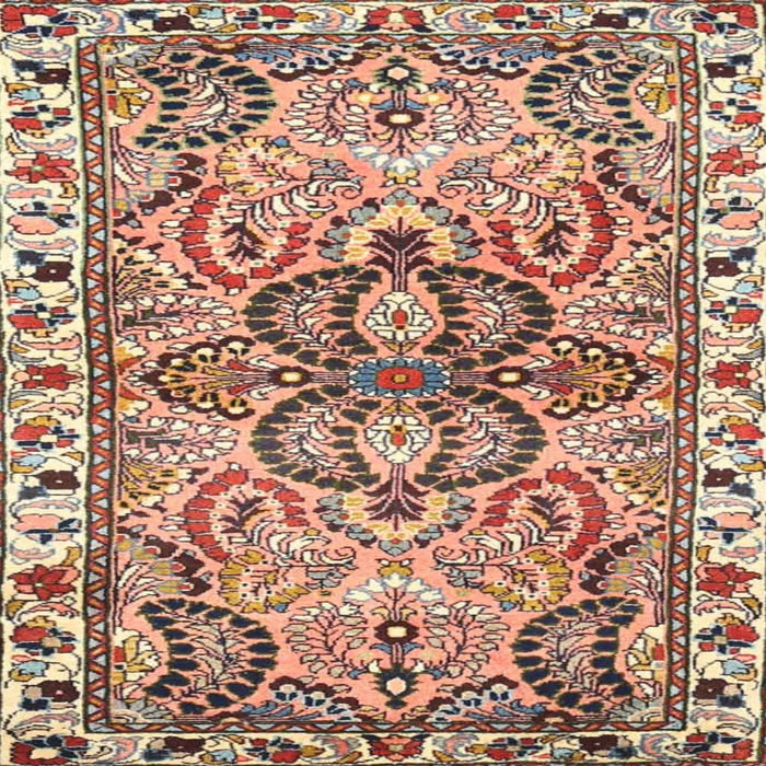 Square Traditional Chestnut Brown Persian Rug, tr4573