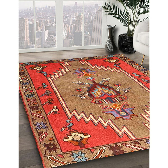 Traditional Red Persian Rug in Family Room, tr4575