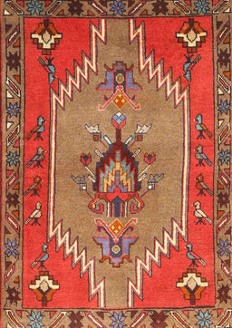 Machine Washable Traditional Red Rug, wshtr4575