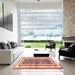 Square Machine Washable Traditional Brown Rug in a Living Room, wshtr4576