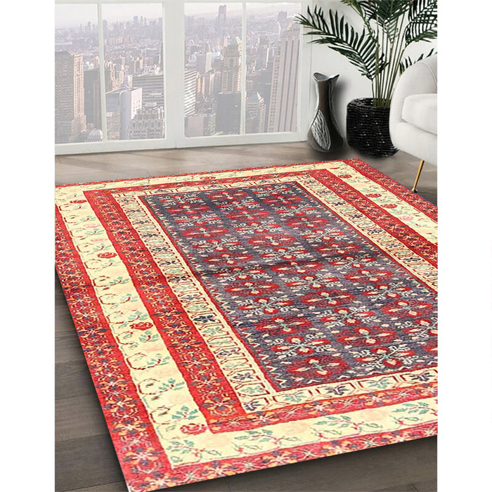 Traditional Brown Persian Rug in Family Room, tr4576