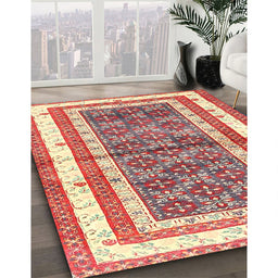Machine Washable Traditional Brown Rug in a Family Room, wshtr4576