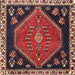 Square Traditional Dark Almond Brown Persian Rug, tr4577