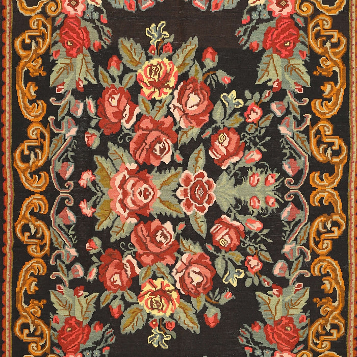 Traditional Bronze Brown Medallion Rug, tr457