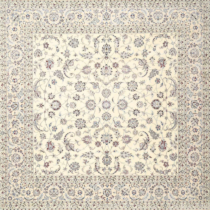 Square Traditional Blanched Almond Beige Persian Rug, tr4580