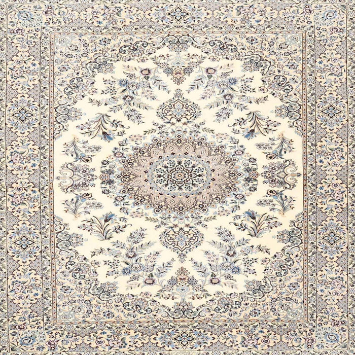 Round Machine Washable Traditional Blanched Almond Beige Rug, wshtr4582