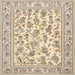 Round Machine Washable Traditional Dark Almond Brown Rug, wshtr4583