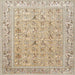 Square Traditional Dark Almond Brown Animal Rug, tr4586