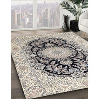 Traditional Carbon Gray Medallion Rug, tr4587