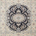 Square Traditional Carbon Gray Medallion Rug, tr4587