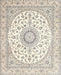 Traditional Bisque Beige Medallion Rug, tr4588