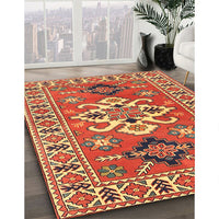 Traditional Gold Geometric Rug, tr458