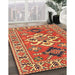 Traditional Gold Geometric Rug in Family Room, tr458