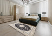 Traditional Gold Medallion Rug in a Bedroom, tr4591