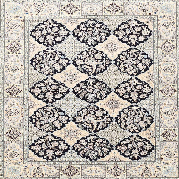 Square Traditional Champagne Beige Persian Rug, tr4592