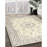 Traditional Peach Beige Medallion Rug, tr4593