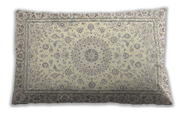 Traditional Classic Rectangular Peach Beige Lumbar Throw Pillow, 13 inch by 19 inch, lbtr4593