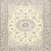 Round Machine Washable Traditional Peach Beige Rug, wshtr4593