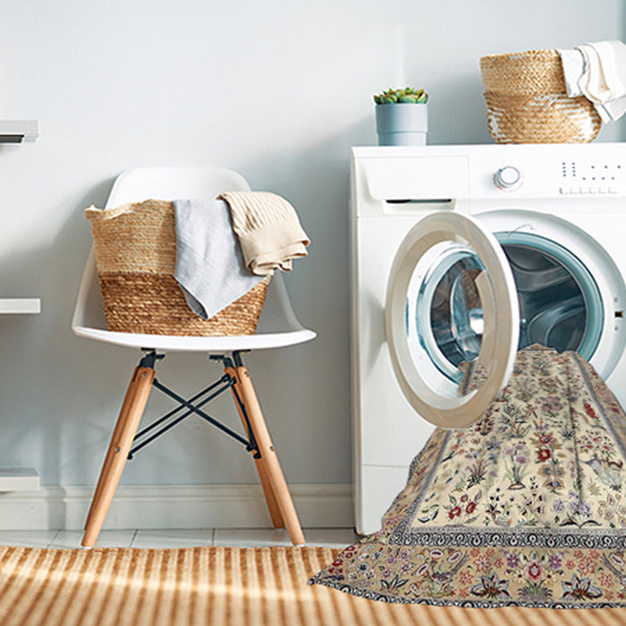 Machine Washable Traditional Brown Rug in a Washing Machine, wshtr4594