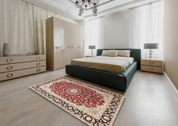Traditional Brown Red Persian Rug in a Bedroom, tr4596