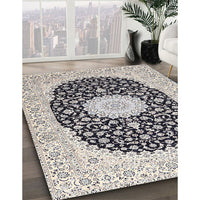 Traditional Carbon Gray Medallion Rug, tr4597