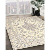 Traditional Light French Beige Brown Medallion Rug, tr4598