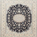 Square Traditional Carbon Gray Medallion Rug, tr4599