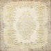 Square Traditional Golden Blonde Gold Persian Rug, tr459