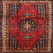 Square Traditional Sienna Brown Persian Rug, tr45