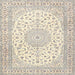 Square Traditional Rosy Brown Pink Medallion Rug, tr4600