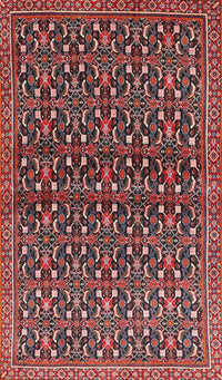 Machine Washable Traditional Saffron Red Rug, wshtr4605