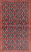 Machine Washable Traditional Saffron Red Rug, wshtr4605