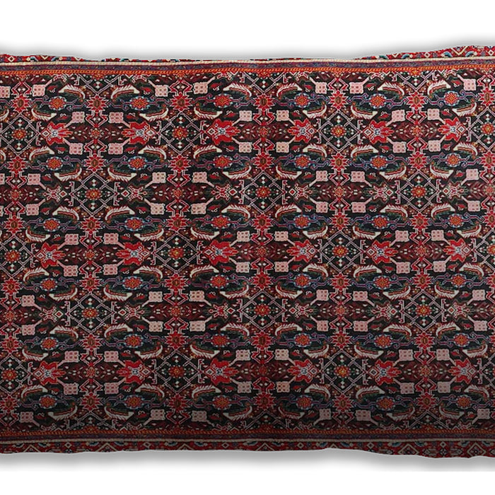 Traditional Classic Rectangular Saffron Red Lumbar Throw Pillow, 13 inch by 19 inch, lbtr4605