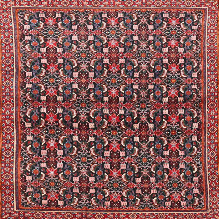 Square Traditional Saffron Red Persian Rug, tr4605