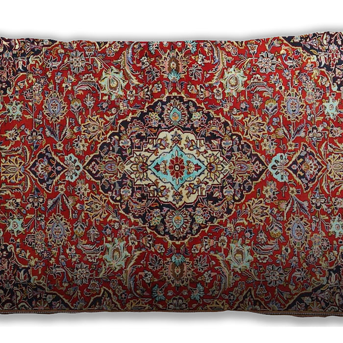 Traditional Classic Rectangular Tomato Red Lumbar Throw Pillow, 13 inch by 19 inch, lbtr4606