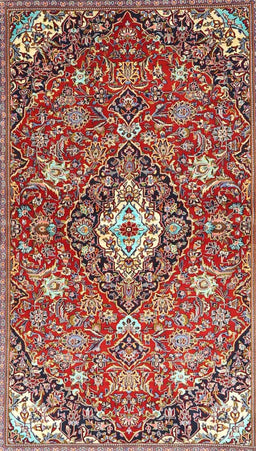 Machine Washable Traditional Tomato Red Rug, wshtr4606