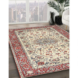 Traditional Sienna Brown Persian Rug in Family Room, tr4607