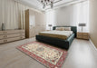 Machine Washable Traditional Sienna Brown Rug in a Bedroom, wshtr4607