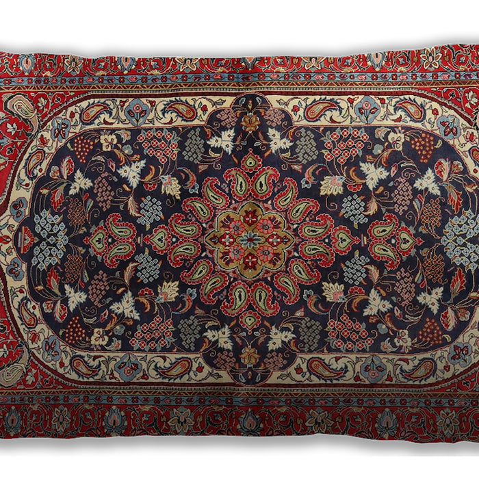 Traditional Classic Rectangular Saffron Red Lumbar Throw Pillow, 13 inch by 19 inch, lbtr4608