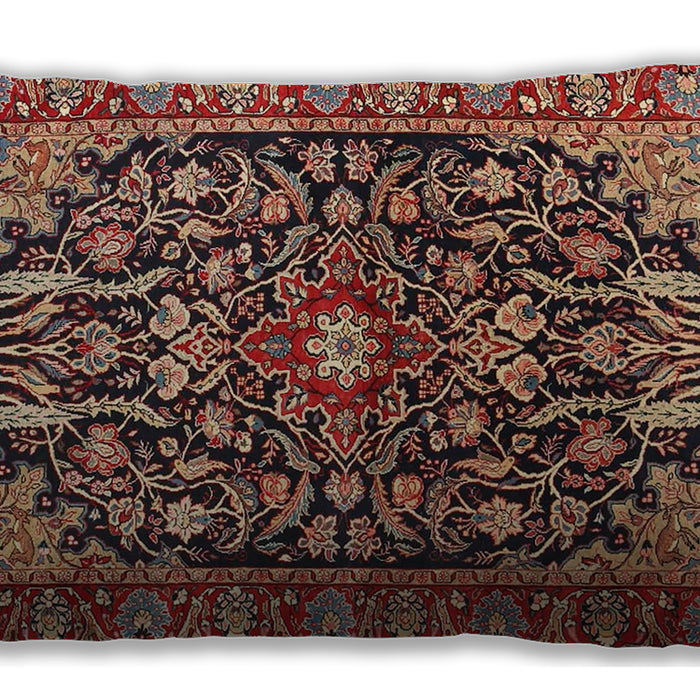 Traditional Classic Rectangular Saffron Red Lumbar Throw Pillow, 13 inch by 19 inch, lbtr4609