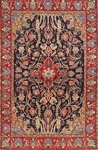 Machine Washable Traditional Saffron Red Rug, wshtr4609