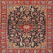 Square Traditional Saffron Red Persian Rug, tr4609