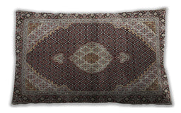 Traditional Classic Rectangular Light French Beige Brown Lumbar Throw Pillow, 13 inch by 19 inch, lbtr4611