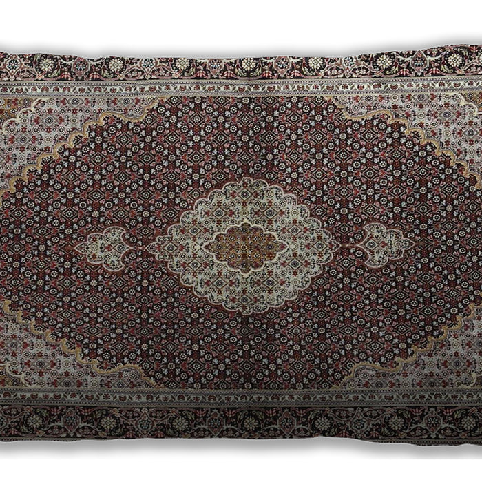 Traditional Classic Rectangular Light French Beige Brown Lumbar Throw Pillow, 13 inch by 19 inch, lbtr4611