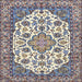 Square Traditional Gray Medallion Rug, tr4612