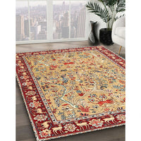 Traditional Chestnut Red Animal Rug, tr4613