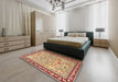 Machine Washable Traditional Chestnut Red Rug in a Bedroom, wshtr4613